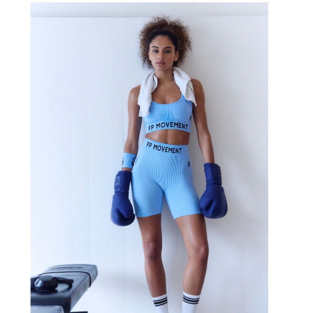 Free People Movement Long Haul Logo Bike Shorts - High Dive